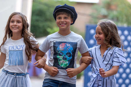 Odessa, Ukraine - CIRCA 2020: Children's Fashion Show. Presentation of young models in fashionable...