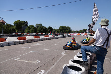 ODESSA, UKRAINE - August 7,2022: Extreme car racing. healthy lifestyle. Tense moments of race....