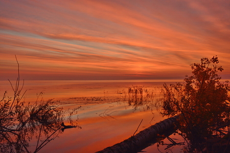 Sunset on the Riverの写真素材