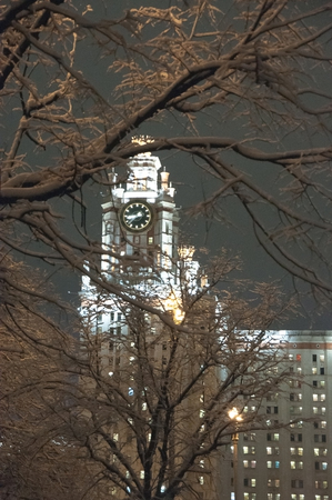 Night Moscow State Universityの写真素材