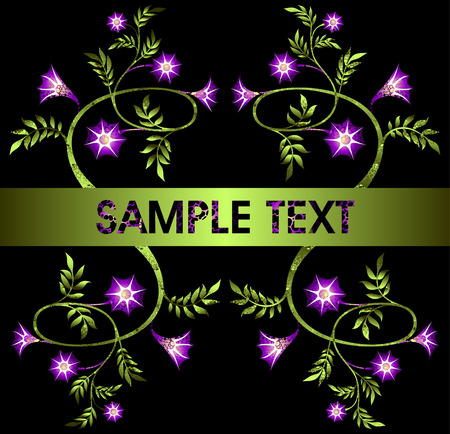 violet flowers at nightのイラスト素材