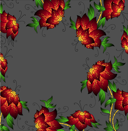 beatiful red orchids  のイラスト素材