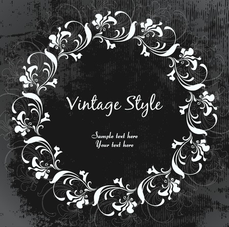 floral vintage frameのイラスト素材