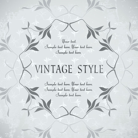 vintage floral frame  のイラスト素材