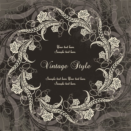 vintage wreath  のイラスト素材