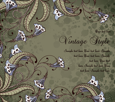 background with blue flowers  のイラスト素材