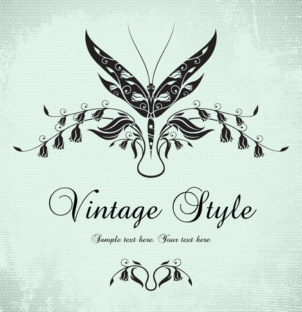 vignette with dragonfly    のイラスト素材