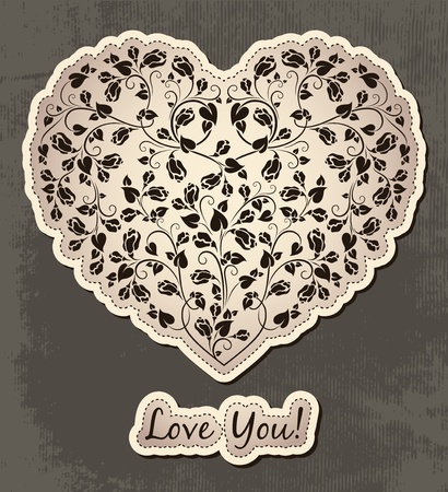 fun heart with roses  のイラスト素材
