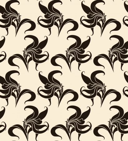 seamless pattern with lilies  のイラスト素材