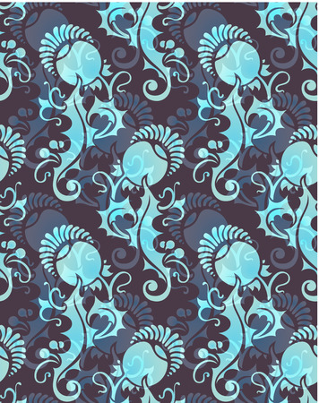 Vector seamless pattern. Modern style. Repeating floral elementsのイラスト素材