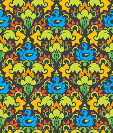 Vector seamless pattern. Repeating floral elementsのイラスト素材