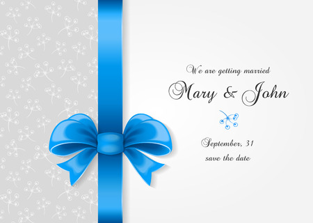 Wedding invitation. Greetings card with ornate bow and elegance patternのイラスト素材