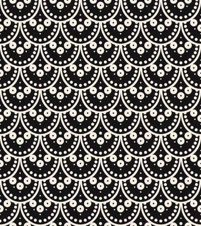 Vector seamless pattern, scaly ornament, art-deco styleのイラスト素材
