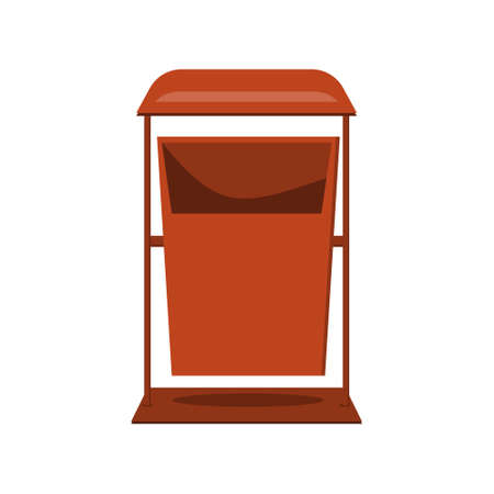 trash can isolated on a white background, color illustration in flat styleのイラスト素材