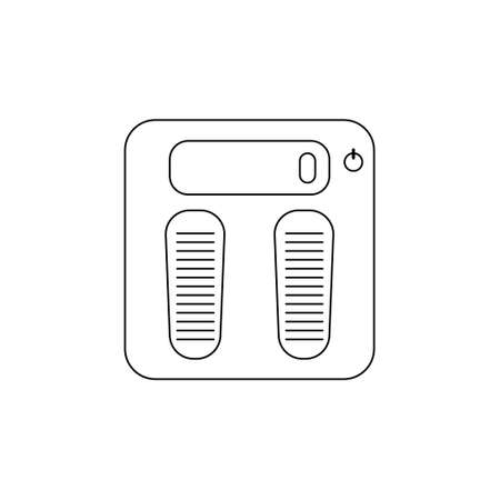 Floor scale, black outline, white background, vector illustration, icon, designのイラスト素材