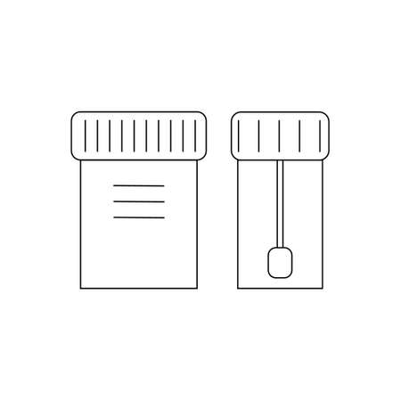 analysis container, black outline, white background, vector illustration, icon, designのイラスト素材