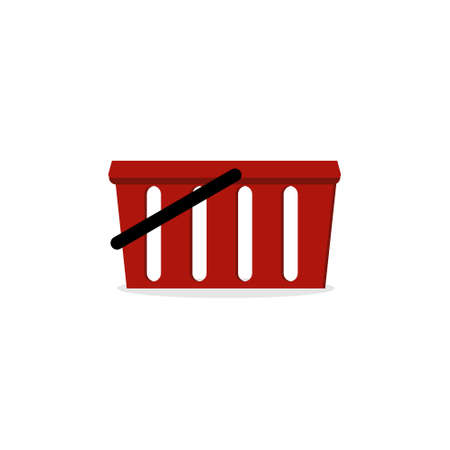 Color vector illustration, empty grocery basket isolated on white background, design, icon, signのイラスト素材