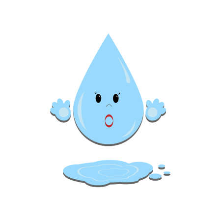 Character water drop, flat design, vector illustration, design applicationのイラスト素材