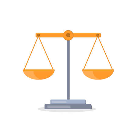 Tool for weighing scales, color vector illustration in flat style on a white background, icon, design, decorationのイラスト素材