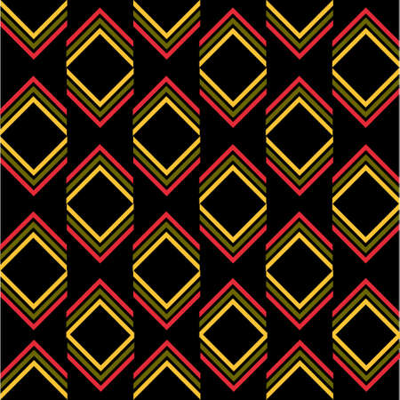 Geometric abstraction in a rhombus. The background is black. Texture, printing, design, decorationのイラスト素材