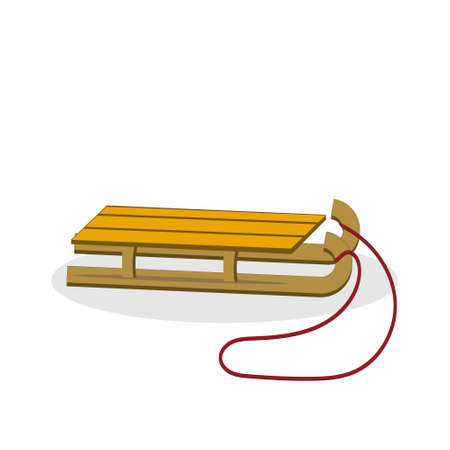 Sledge color isolated on a white background, vector illustration in flat style, clipart, design, decoration, iconのイラスト素材