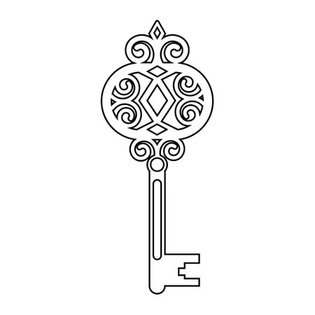 Vintage Openwork key silhouette vector illustrationのイラスト素材