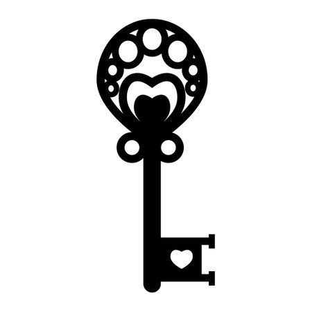Vintage openwork key template vector illustrationのイラスト素材