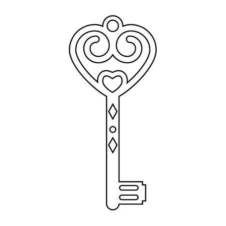 Vintage Openwork key silhouette vector illustrationのイラスト素材