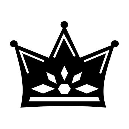 crown, black stencil or silhouette, isolated vector illustration in flat style, icon, design, decoration, logo, coloringのイラスト素材