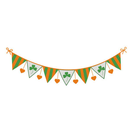 Festive garland of flags for St. Patrick's Day, vector illustration, icon, coloring, decor, Design, decorationのイラスト素材