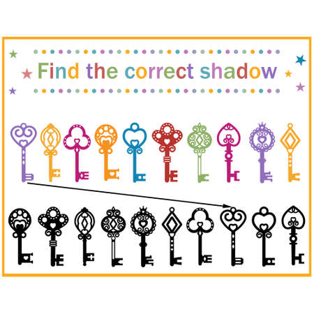 Game puzzle for kids. find a correct pair for education, vector color illustrationのイラスト素材