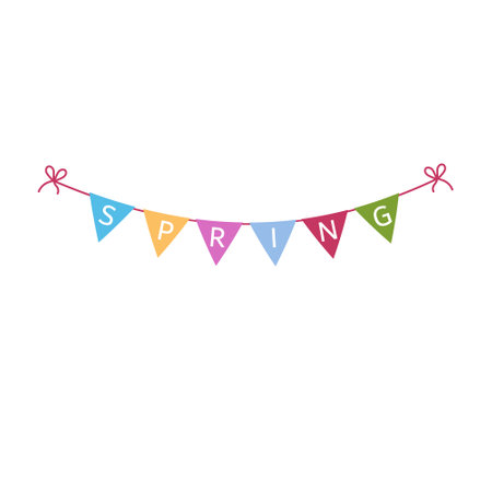 Garland Flags spring, color Illustrationのイラスト素材