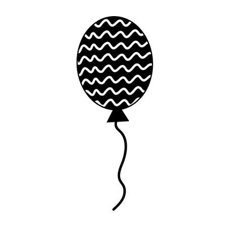 Balloon pattern, Black Stencil Decorのイラスト素材