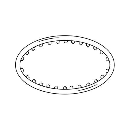 Fitness hoop for slim figure black contour isolated vector flat style iconのイラスト素材