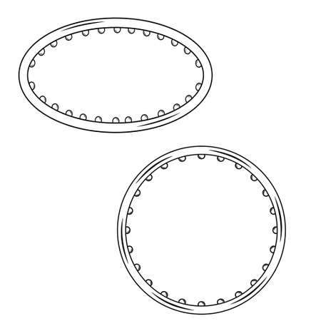 Fitness hoop for slim figure black contour isolated vector flat style iconのイラスト素材