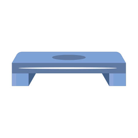 Blue and orange plastic step-platform for aerobics, vector illustration on white background side view and general viewのイラスト素材