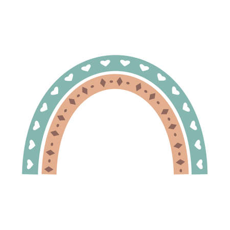 Boho rainbow for childrens room, abstract vector illustrationのイラスト素材