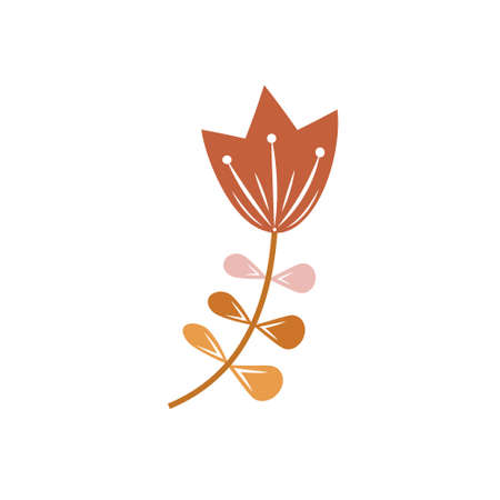 Isolated Romantic Abstract boho flower, color vector Illustration for Childrens Roomsのイラスト素材