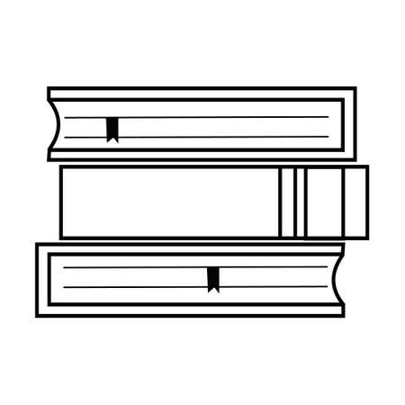 set of books black outline isolated vector in flat styleのイラスト素材