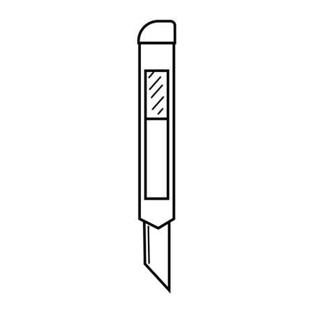 Stationery knife isolated on white background. Vector illustrationのイラスト素材
