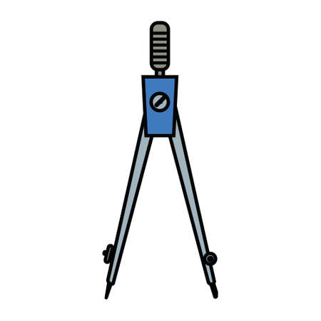 compasses for drawing drawings, office stationery color isolated vector in flat styleのイラスト素材