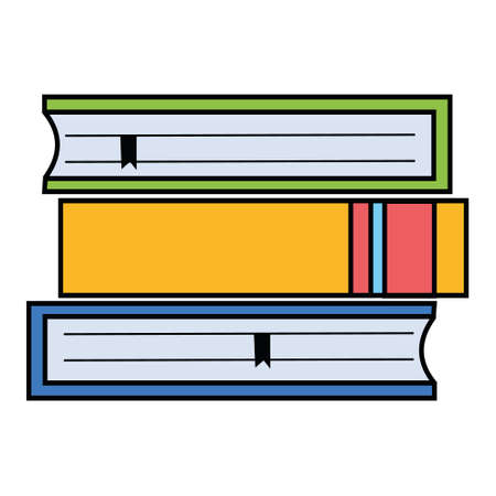 set of books color isolated vector in flat styleのイラスト素材