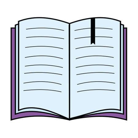 open book with bookmark color isolated vector in flat styleのイラスト素材