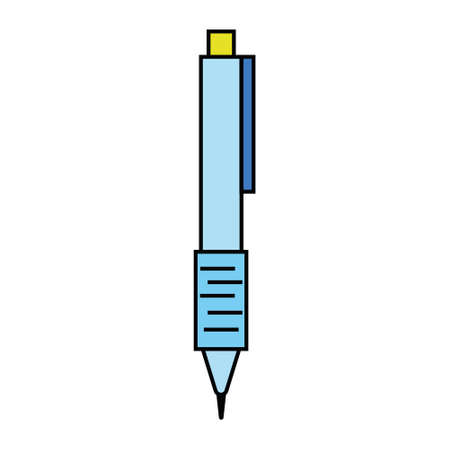 Automatic ballpoint pen in vector. Business class ballpoint pen in vectorのイラスト素材