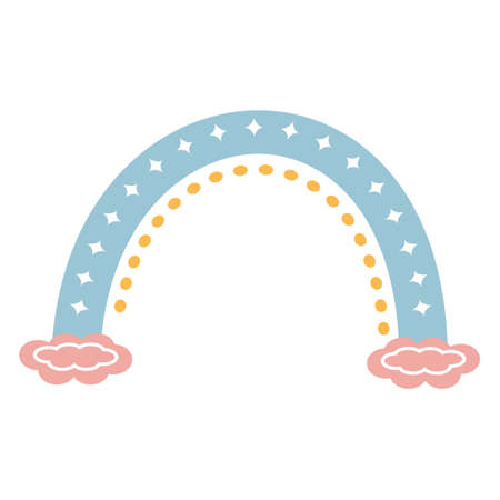 Boho rainbow for children's room abstract vector illustrationのイラスト素材