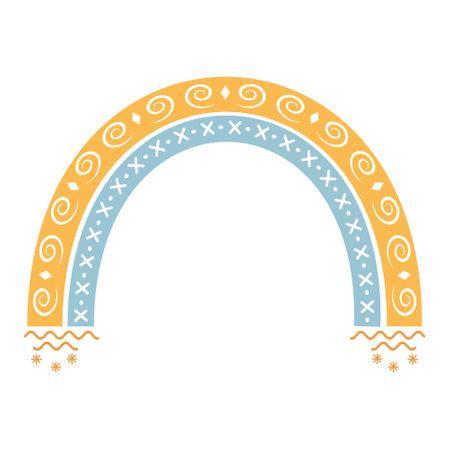 Boho rainbow for children's room abstract vector illustrationのイラスト素材
