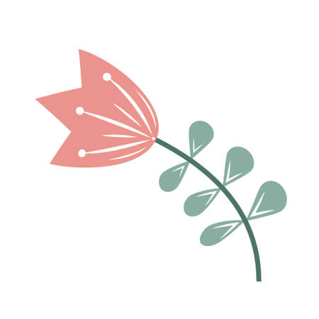 Isolated Romantic Abstract boho flower color vector Illustration for Children's Rooms.のイラスト素材