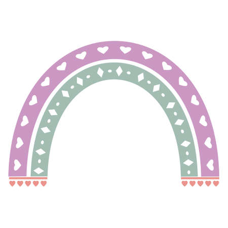Boho rainbow for children's room abstract vector illustrationのイラスト素材