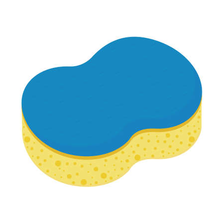 Insulated sponge for washing dishes and cleaning the house, color vector illustration in the flat styleのイラスト素材