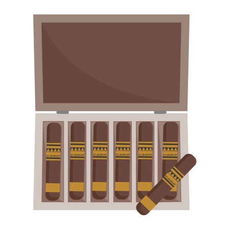 Cigar packaging, color isolated vector illustration on a white background.のイラスト素材